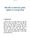 Bài tiết và sinh dục phân ngành có xương sống