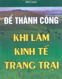 Đề thành công khi làm kinh tế trang trại