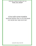 Sáng kiến kinh nghiệm THCS: Bổ sung nguồn vốn – Xây dựng thư viện xuất sắc