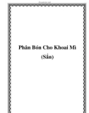 Phân Bón Cho Khoai Mì (Sắn)