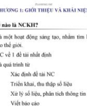 NGHIÊN CỨU KHOA HỌC THỦY SẢN - CHƯƠNG 1