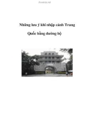 Những lưu ý khi nhập cảnh Trung Quốc bằng đường bộ