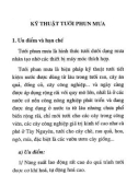 Kỹ thuật tưới nước cho các loại cây trồng: Phần 2