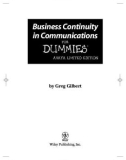 Business Continuity in Communications For Dummies