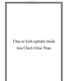 Chia sẻ kinh nghiệm thuần hóa Chích Chòe Than