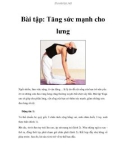 Bài tập: Tăng sức mạnh cho lưng