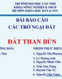 BÀI BÁO CÁO CÁC TRỞ NGẠI ĐẤT - ĐẤT THAN BÙN