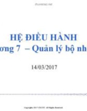 Bài giảng Hệ điều hành: Chương 7.1 - ĐH Công nghệ thông tin