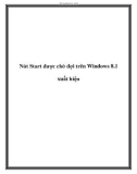 Nút Start được chờ đợi trên Windows 8.1 xuất hiện