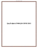 Quyết định số 908/QĐ-UBND 2013