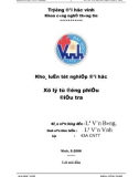 XỬ LÝ TỰ ĐỘNG PHIẾU ĐIỀU TRA