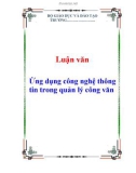 Luận văn: Ứng dụng công nghệ thông tin trong quản lý công văn