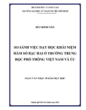 Luận văn Thạc sĩ Giáo dục học: So sánh việc dạy học khái niệm hàm số bậc hai ở trường trung học phổ thông Việt Nam và Úc