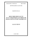 Luận án tiến sĩ Luật học: Hoàn thiện pháp luật về xử lý vi phạm pháp luật trong thi hành án dân sự ở Việt Nam hiện nay