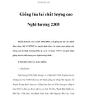 Giống lúa lai chất lượng cao Nghi hương 2308