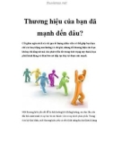 Thương hiệu của bạn đã mạnh đến đâu?