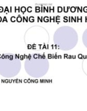 Đề tài: Công nghệ chế biến rau quả