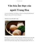 Văn hóa ẩm thực của người Trung Hoa