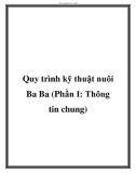 Quy trình kỹ thuật nuôi Ba Ba (Phần I: Thông tin chung)