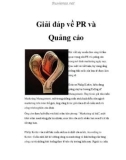 Giải đáp về PR - Quảng cáo