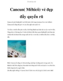 Cancun( Mêhicô) vẻ đẹp đầy quyến rũ