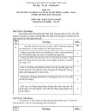 Đáp án đề thi tốt nghiệp cao đẳng nghề khoá 3 (2009-2012) - Nghề: Hướng dẫn du lịch - Môn thi: Thực hành nghề - Mã đề thi: DA HDDL-TH36