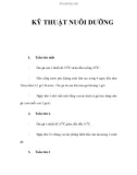 KỸ THUẬT NUÔI DƯỠNG