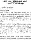 Các loại phân bón sử dụng trong nông nghiệp