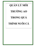 QUẢN LÝ MÔI TRƯỜNG AO TRONG QUÁ TRÌNH NUÔI CÁ