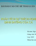 Chủ đề PHÂN TÍCH SỰ THÍCH NGHI DINH DƯỠNG CỦA CÁ 