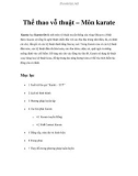 Thể thao vỗ thuật – Môn karate