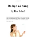 Da bạn có đang bị lão hóa