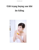 Giữ trọng lượng sau khi ăn kiêng