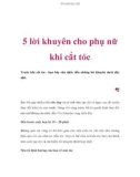 5 lời khuyên cho phụ nữ khi cắt tóc