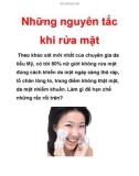 Những nguyên tắc khi rửa mặt