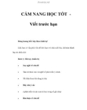 CẨM NANG HỌC TỐT Viết trước hạn