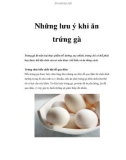 Những lưu ý khi ăn trứng gà