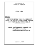 Sáng kiến kinh nghiệm THPT: Một số giải pháp nâng cao hiệu quả thực hiện quy chế dân chủ ở cơ sở trong trường học trên địa bàn tỉnh Nghệ An