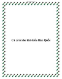 Cá cơm kho khô kiểu Hàn Quốc