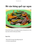 Bò xào húng quế cực ngon