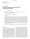 Báo cáo hóa học: Research Article Anonymous Fingerprinting with Robust QIM Watermarking Techniques