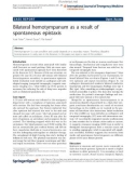 Báo cáo hóa học: Bilateral hemotympanum as a result of spontaneous epistaxis