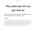 Thực phẩm hạn chế cảm giác thèm ăn