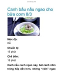 Canh bầu nấu ngao cho bữa cơm 8/3