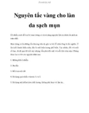 Nguyên tắc vàng cho làn da sạch mụn