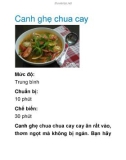 Canh ghẹ chua cay