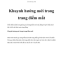 Khuynh hướng mới trong trang điểm mắt