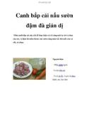 Canh bắp cải nấu sườn đậm đà giản dị