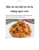 Bắp cải xào thịt ba chỉ lạ miệng ngon cơm