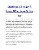 Mách bạn nữ bí quyết trang điểm cho rước dâu xa